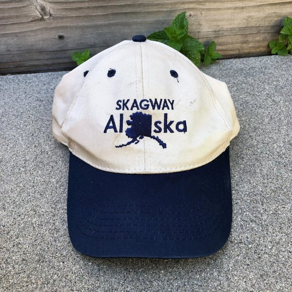 Vintage ARCTIC CIRCLE Skagway Alaska Snapback Hat Men's Beige Adjustable Cap​​​